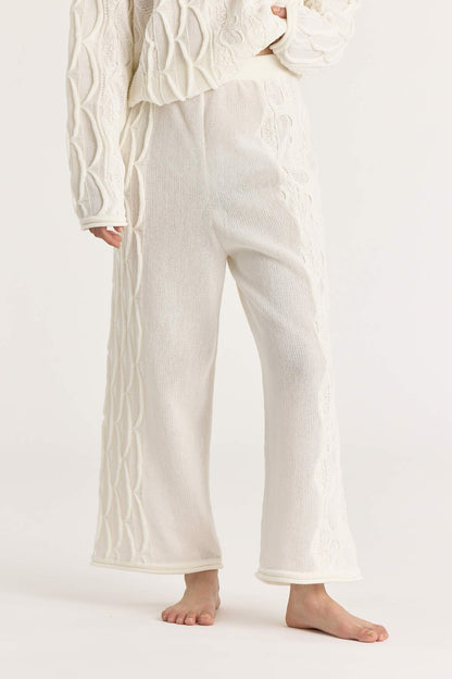 CABLE KNIT PANTS / IVORY