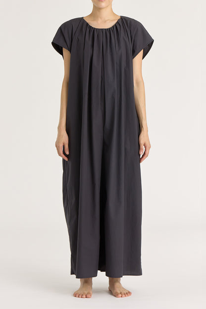 SHIRRED JUMPSUITS / BLACK