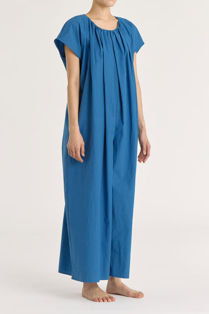 SHIRRED JUMPSUITS / BLUE