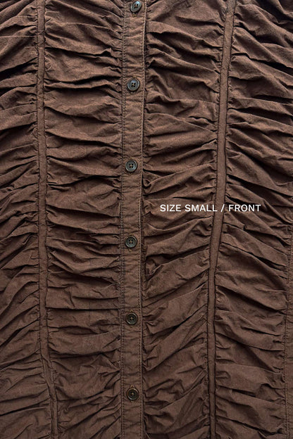 RUFFLED DRESS / CACAO / CK-FRD06