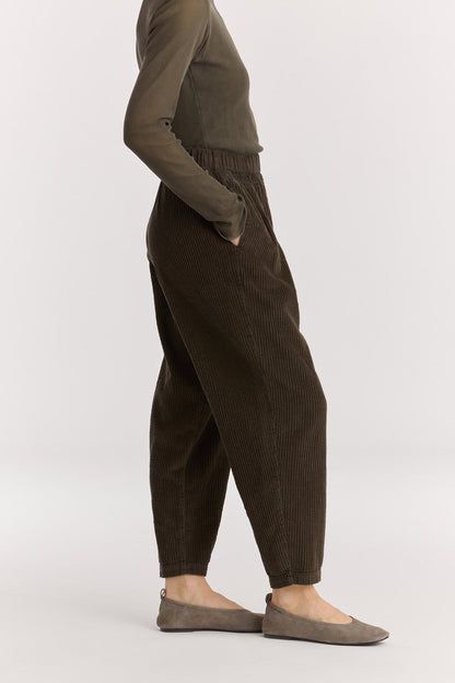 CARPENTER PANTS / DK. FOREST
Tapered legs
Elasticized waistband
Front creased box pleats
Side seam pockets
Soft wide corduroy
100% Cotton
Cold machine or hand wash, tumble dry low or dry flat, no bleach
Style Number: WC-NCP13
Loose fit
Please note that there are slight spec differences per color due to garment dye.
Relaxed fit
Made in USA