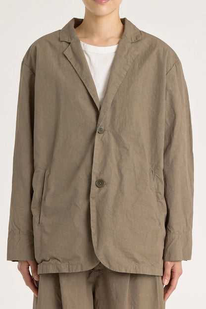 CRINKLED BLAZER / MUD