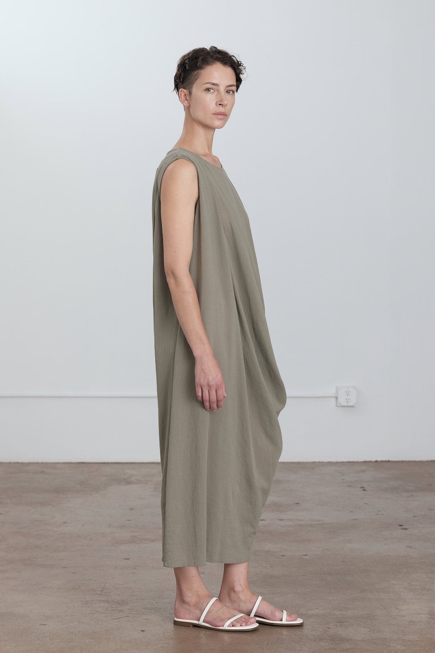 GREEK COLUMN DRESS / CEMENT