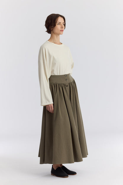 CIRCULAR SKIRT / DK. OLIVE / CK-FBK04
