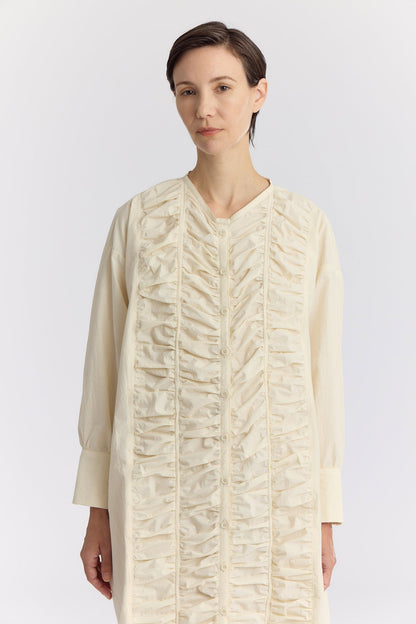 RUFFLED DRESS / IVORY / CK-FRD06