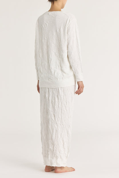 CRINKLED KNIT SKIRT / WHITE