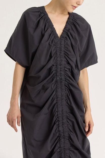 RUCHED DRESS / BLACK / C-RD02