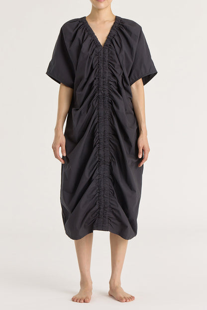 RUCHED DRESS / BLACK / C-RD02
