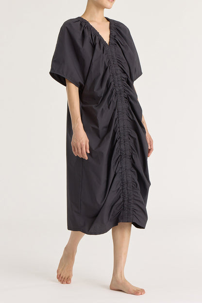 RUCHED DRESS / BLACK / C-RD02