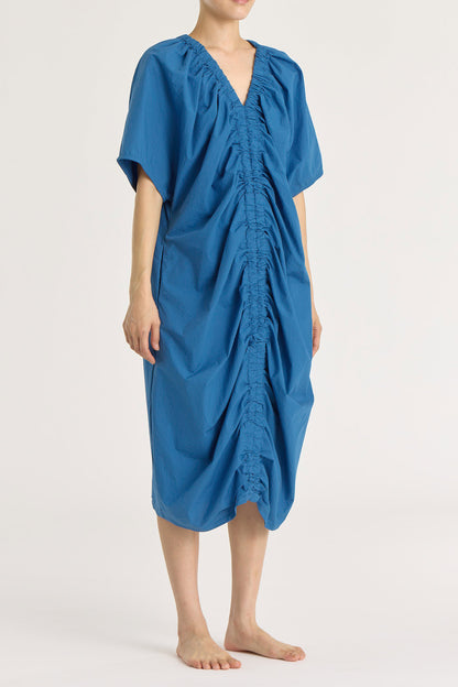 RUCHED DRESS / BLUE