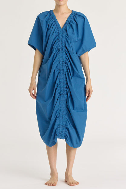RUCHED DRESS / BLUE