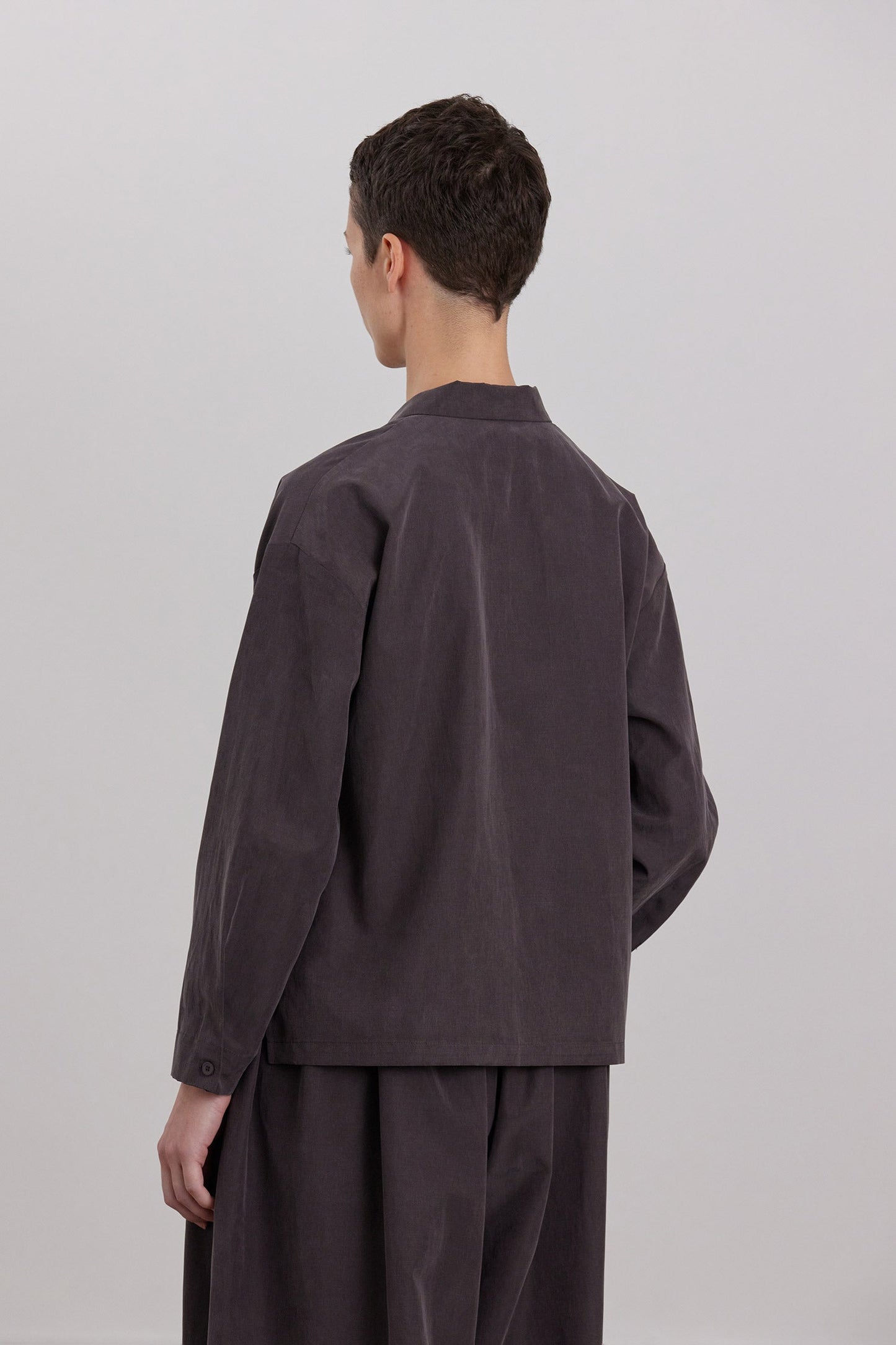 CROPPED L/S SHIRTS / DK. PLUM