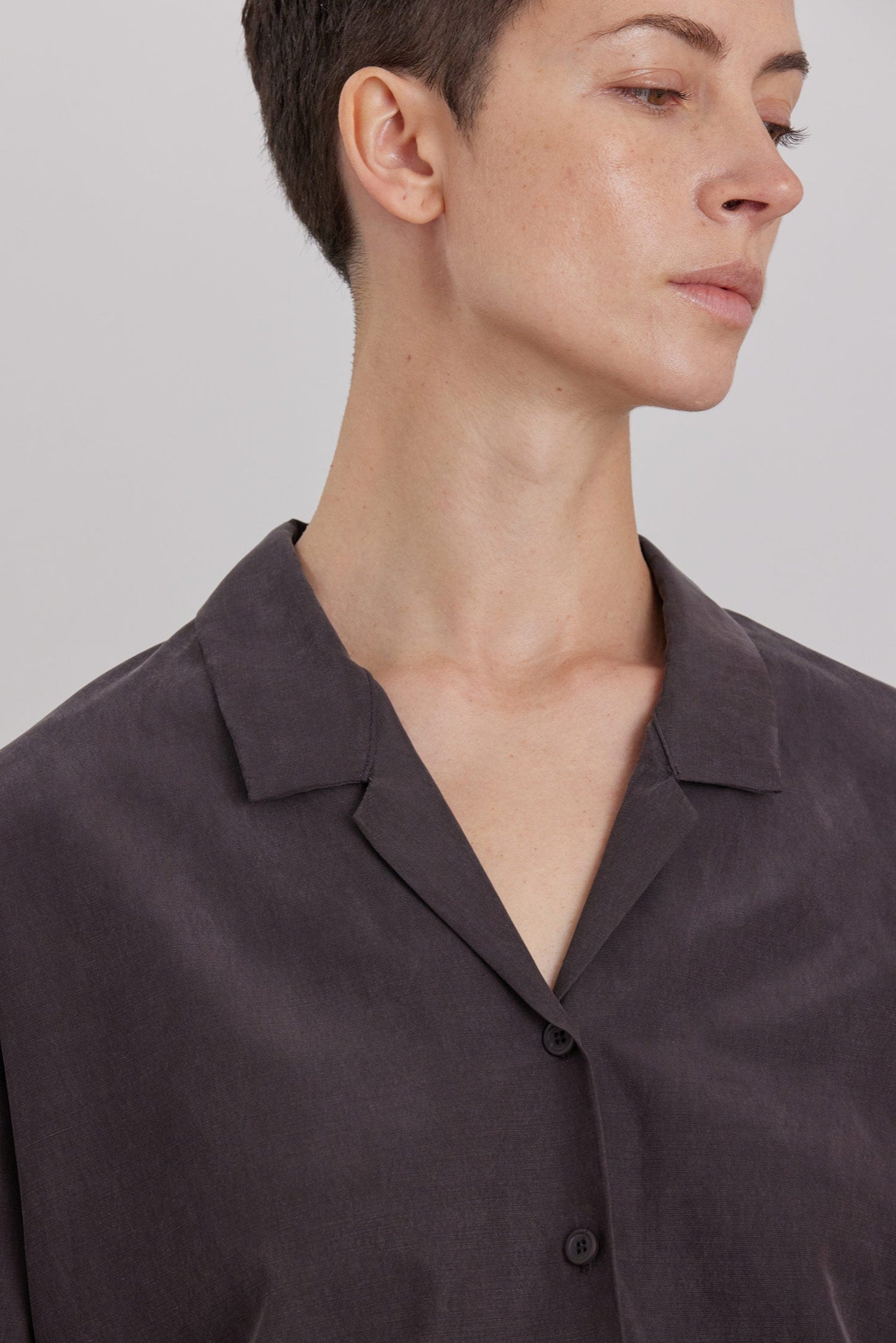 CROPPED L/S SHIRTS / DK. PLUM
