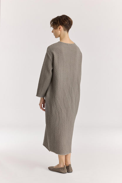 DIAMOND QUILTED DRESS / DK. LIME / DQ-LD18