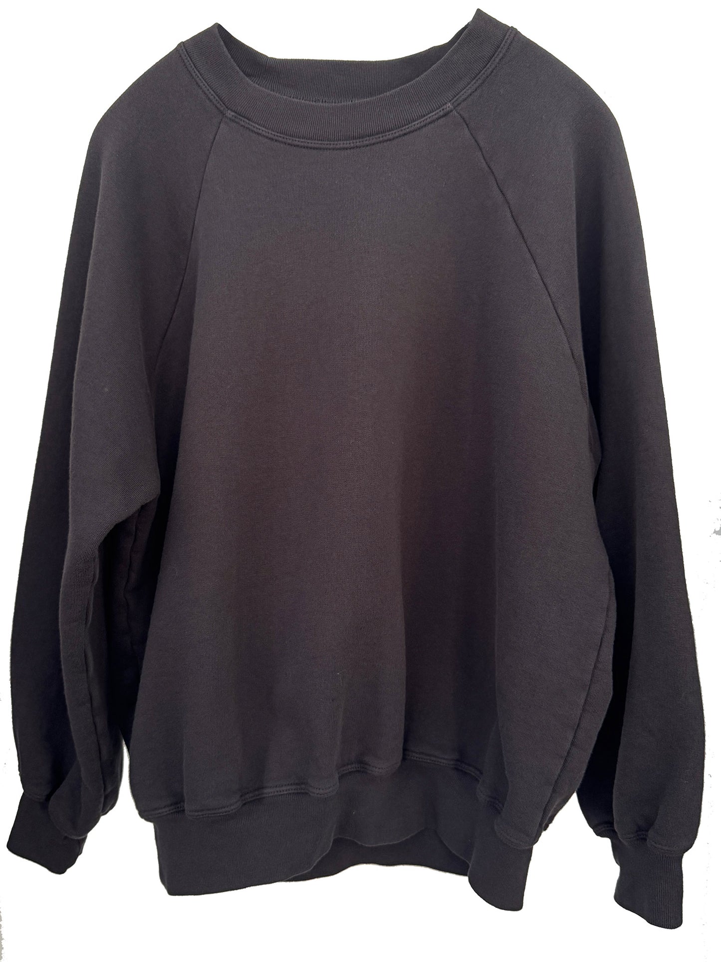 COTTON CASHMERE RAGLAN SWEATSHIRT / BLACK