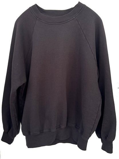 COTTON CASHMERE RAGLAN SWEATSHIRT / BLACK