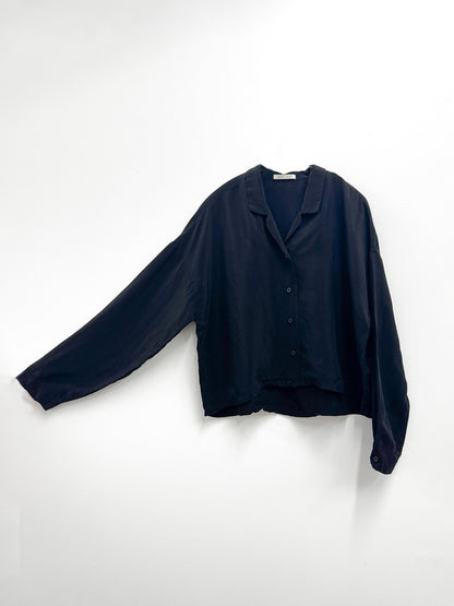 CUPRO BLOUSE / BLACK