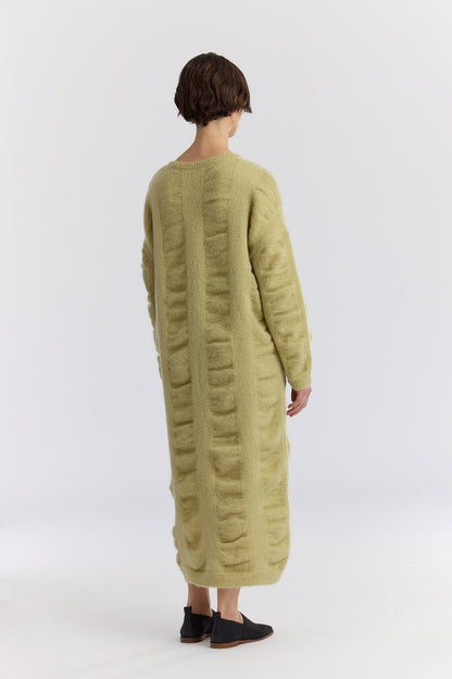 WATERFALL KNIT DRESS / LIME / KN-KD02