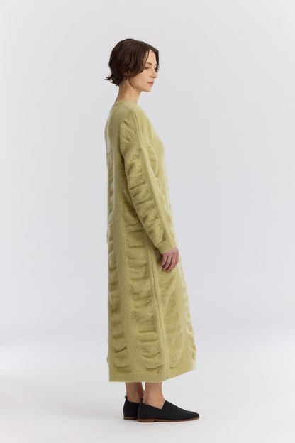 WATERFALL KNIT DRESS / LIME / KN-KD02