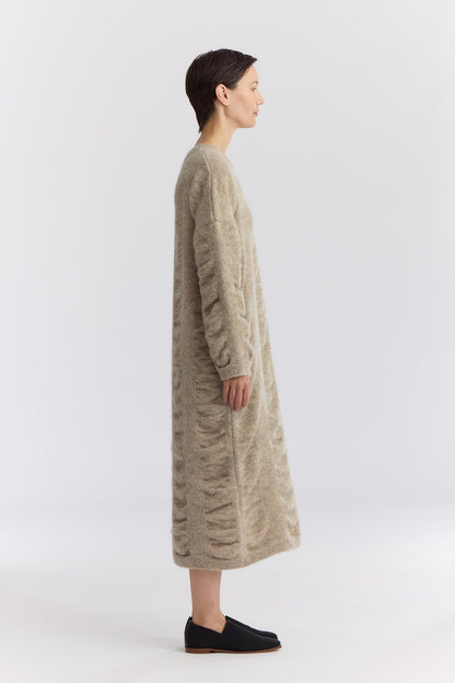 WATERFALL KNIT DRESS / NATURAL / KN-KD02