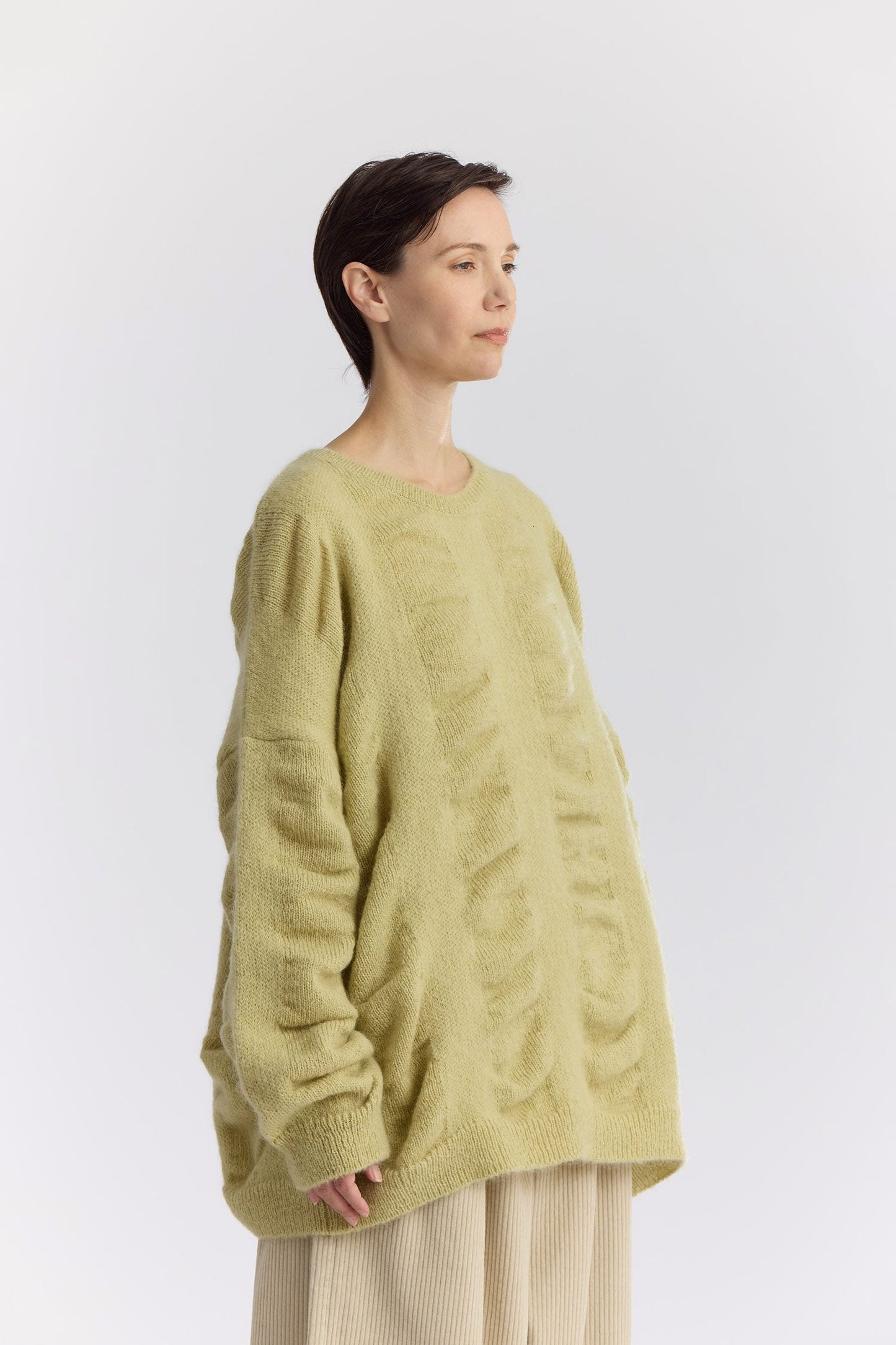 WATERFALL OVERSIZED SWEATER / LIME