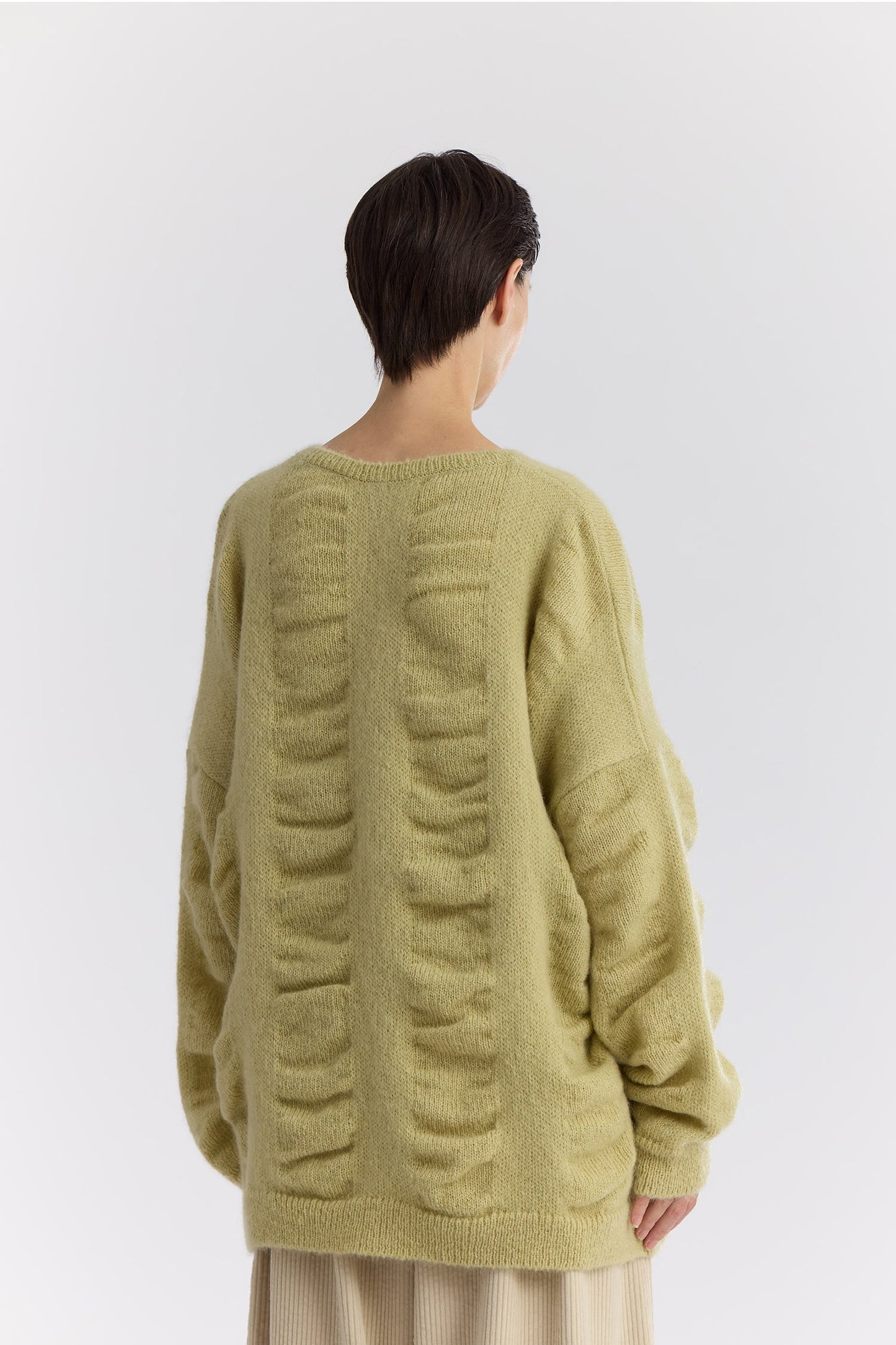 WATERFALL OVERSIZED SWEATER / LIME