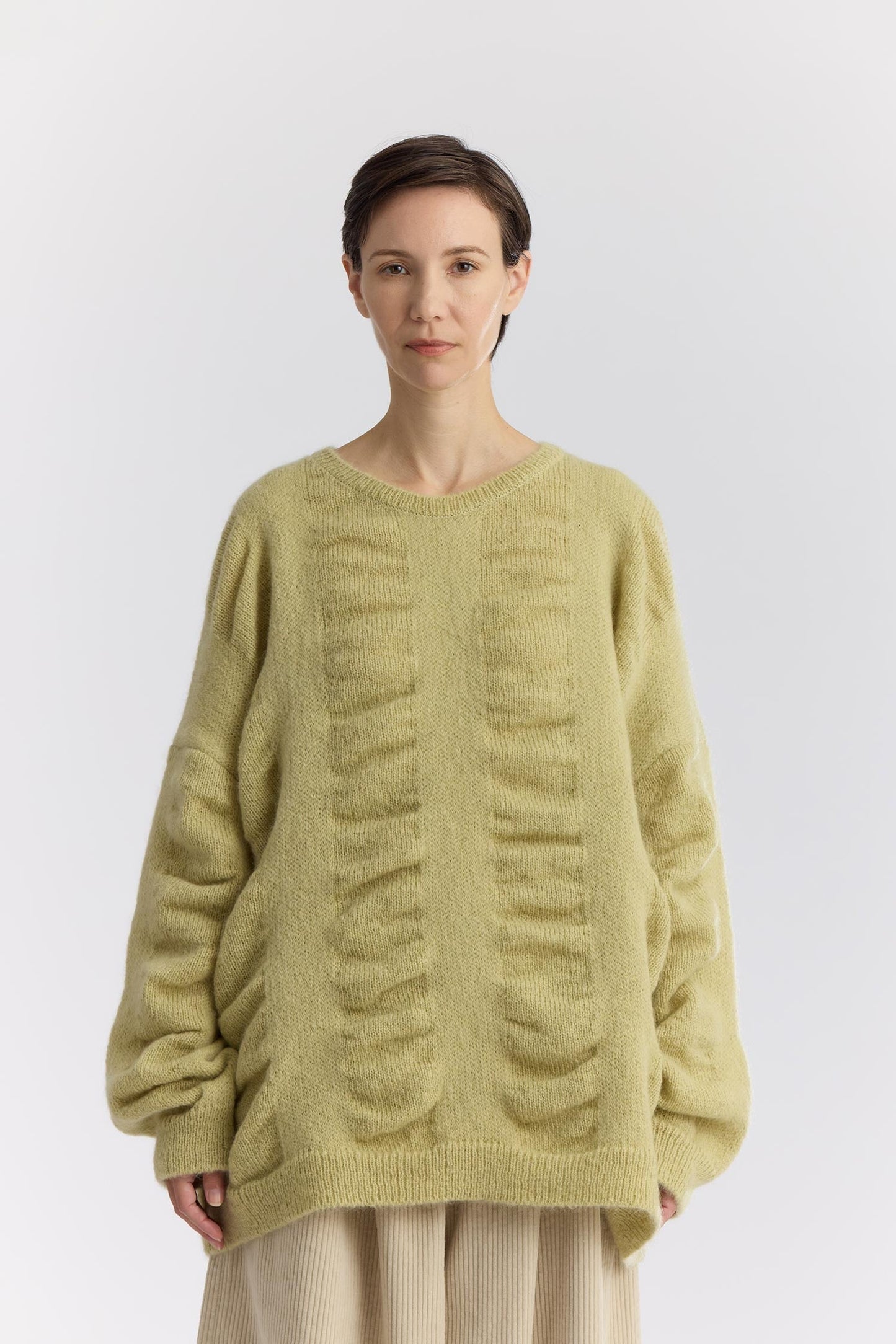 WATERFALL OVERSIZED SWEATER / LIME