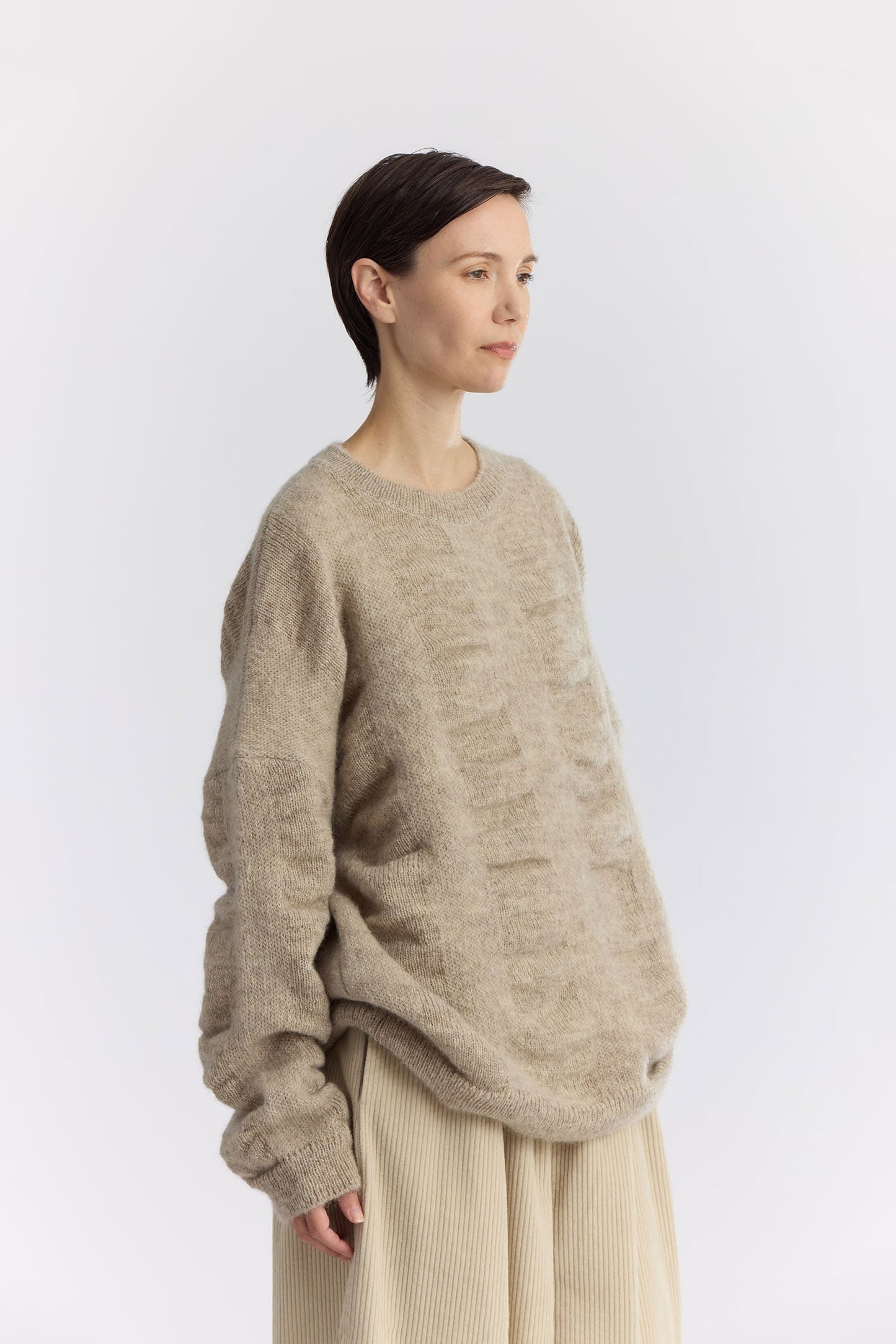 WATERFALL OVERSIZED SWEATER / NATURAL