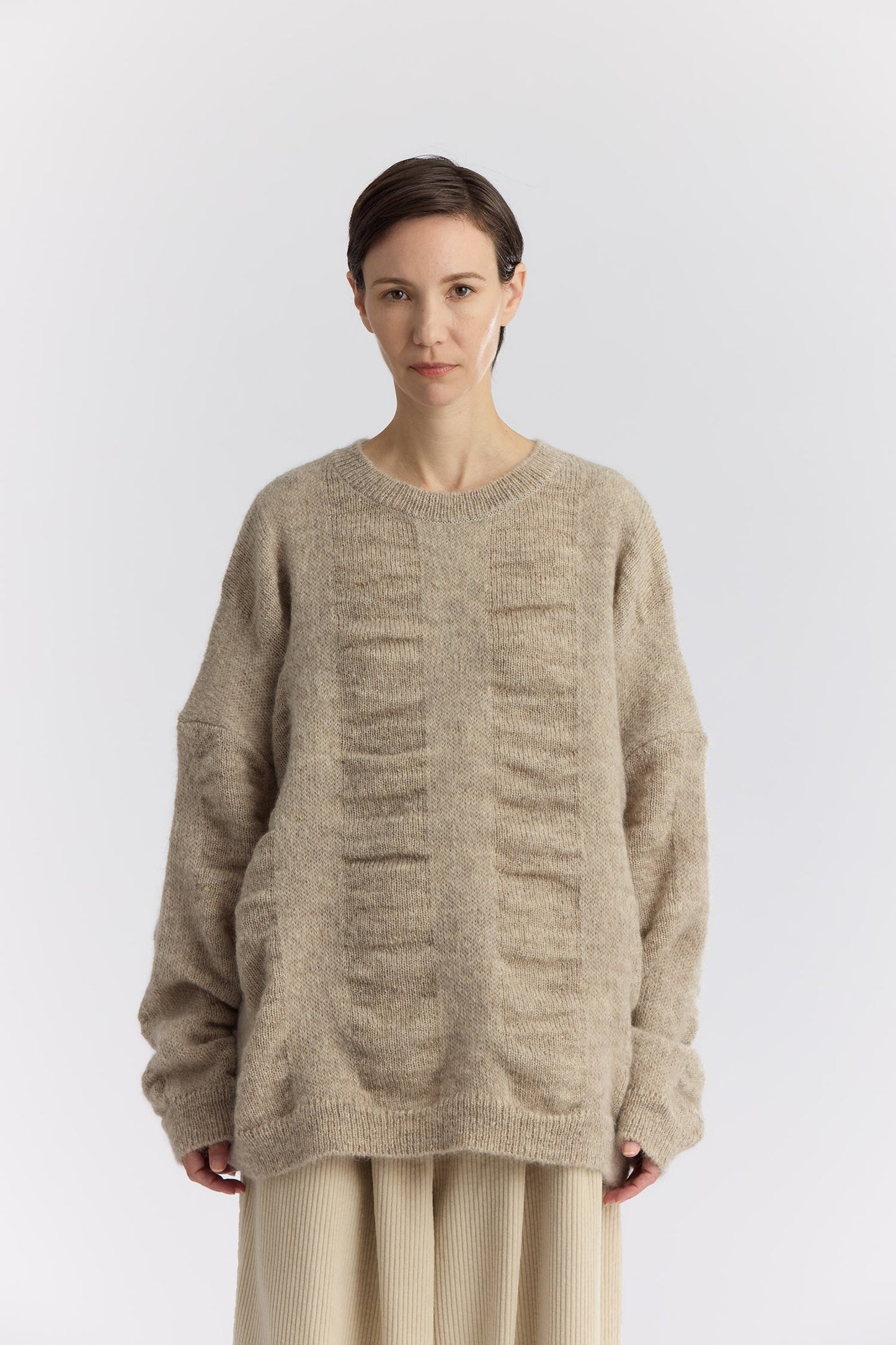 WATERFALL OVERSIZED SWEATER / NATURAL