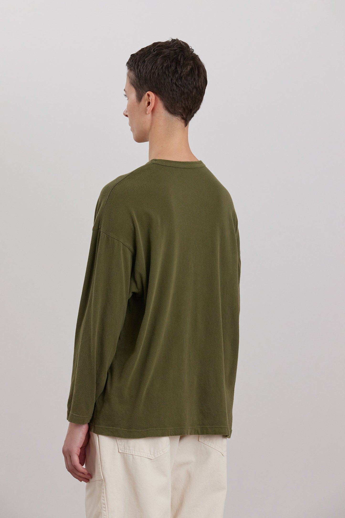 ORGANIC COTTON LOOSE FIT LONG SLEEVE / ARMY