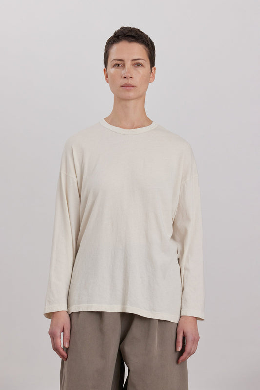 ORGANIC COTTON LOOSE FIT LONG SLEEVE / WHITE