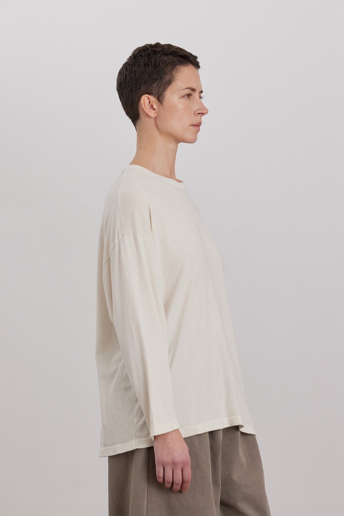 ORGANIC COTTON LOOSE FIT LONG SLEEVE / WHITE