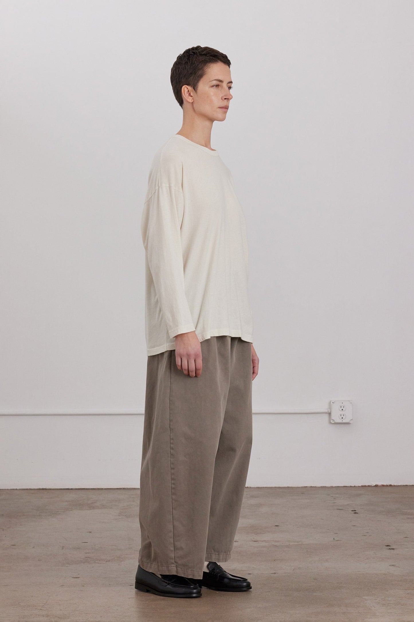 ORGANIC COTTON LOOSE FIT LONG SLEEVE / WHITE