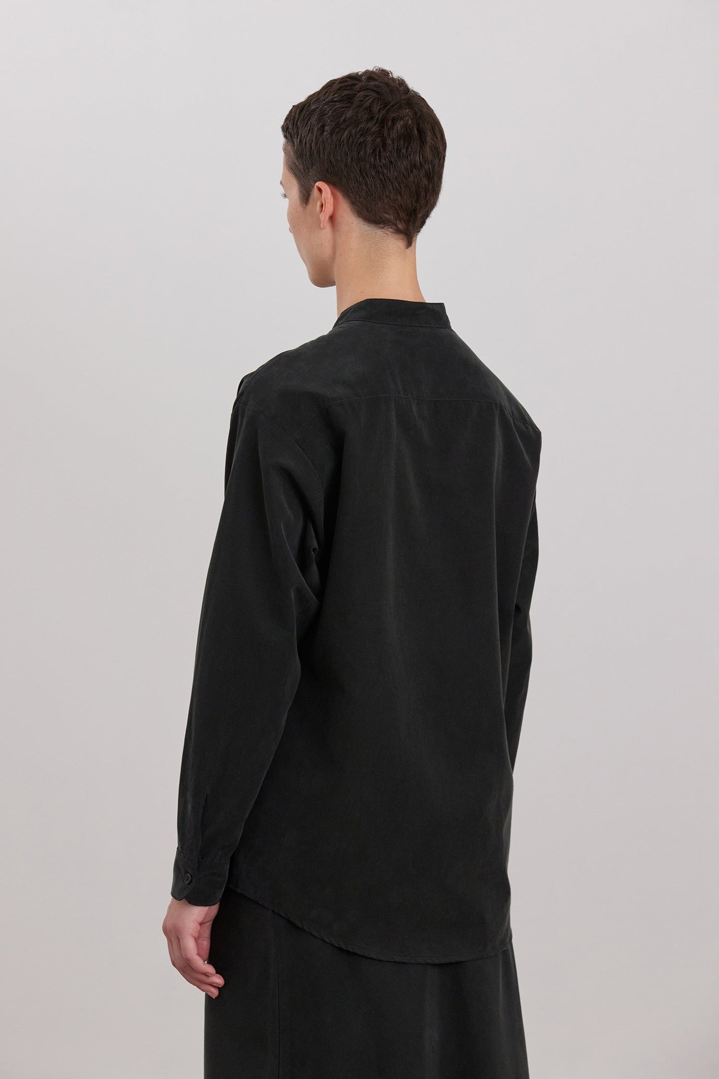 MAO COLLAR SHIRTS / BLACK