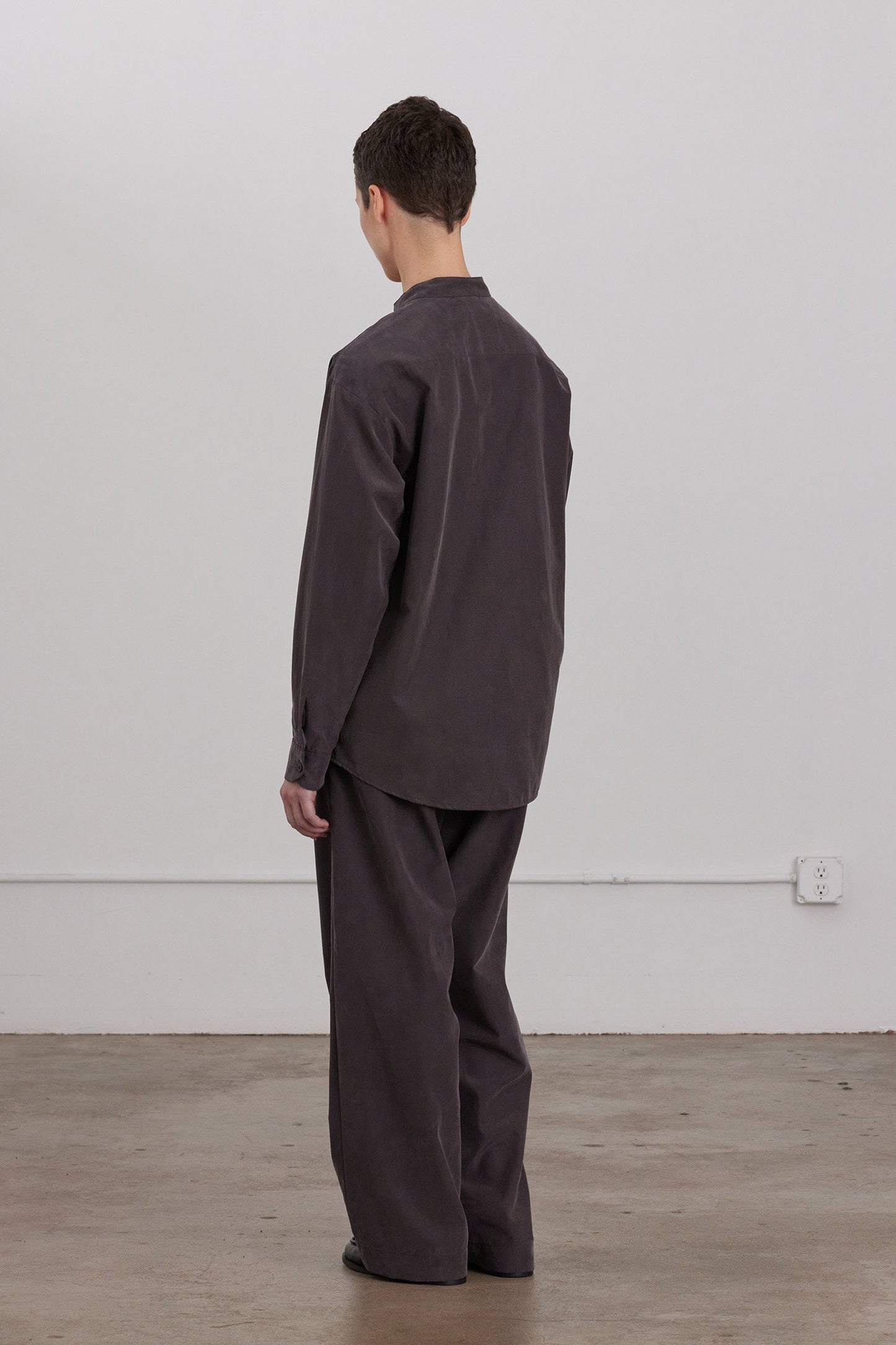 MAO COLLAR SHIRTS / DK. PLUM