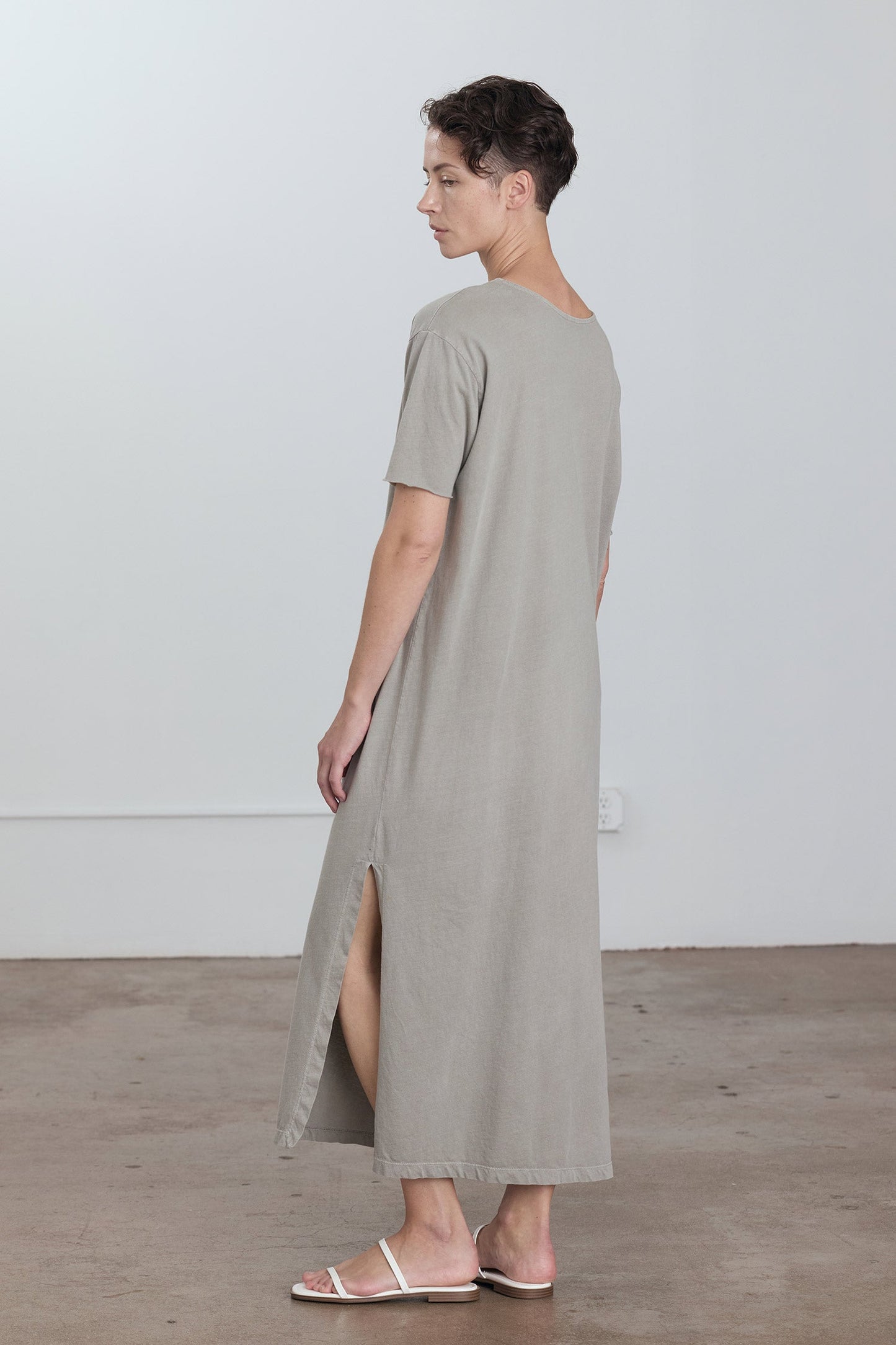 ORGANIC COTTON LONG TEE DRESS / GREY