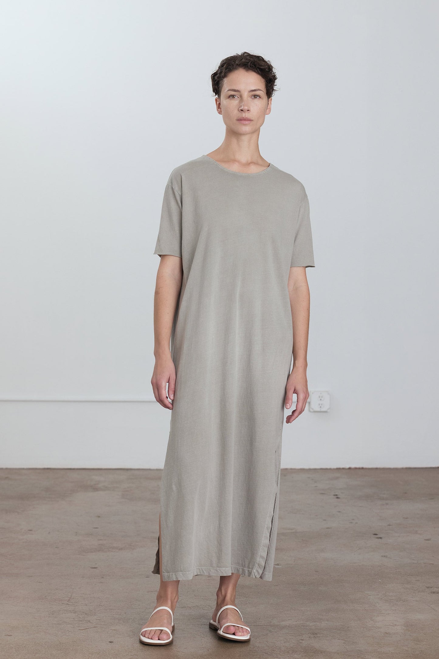ORGANIC COTTON LONG TEE DRESS / GREY