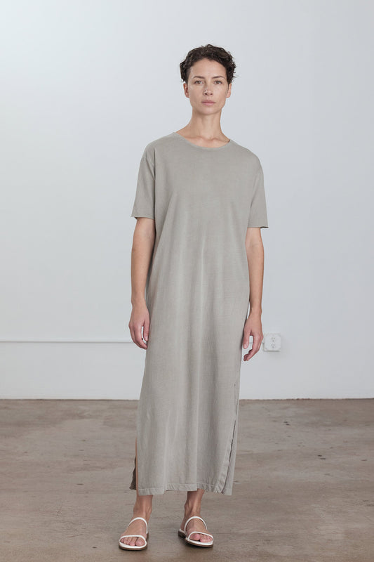 ORGANIC COTTON LONG TEE DRESS / GREY