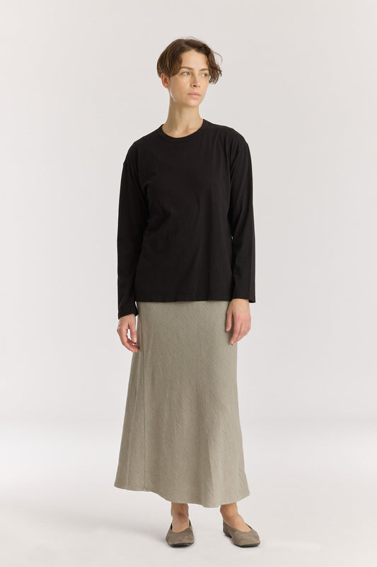 Regular Long Sleeve Tee / Black
Basic crew neck
Regular silhouette
Soft fabric
100% Organic cotton jersey
Cold machine or hand wash, tumble dry low or dry flat, no bleach
Style Number: OC-RST25
Regular fit
Made in USA