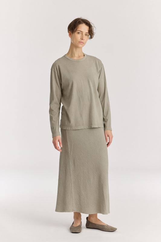 Regular Long Sleeve Tee / Lime Stone
Basic crew neck
Regular silhouette
Soft fabric
100% Organic cotton jersey
Cold machine or hand wash, tumble dry low or dry flat, no bleach
Style Number: OC-RST25
Regular fit
Made in USA
