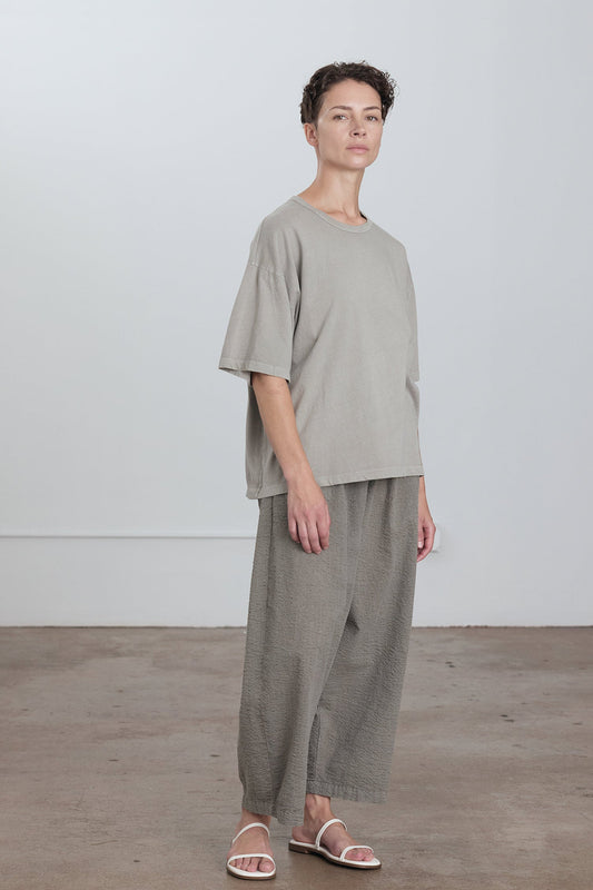 ORGANIC COTTON WIDE SHORT SLEEVE TEE / GREY