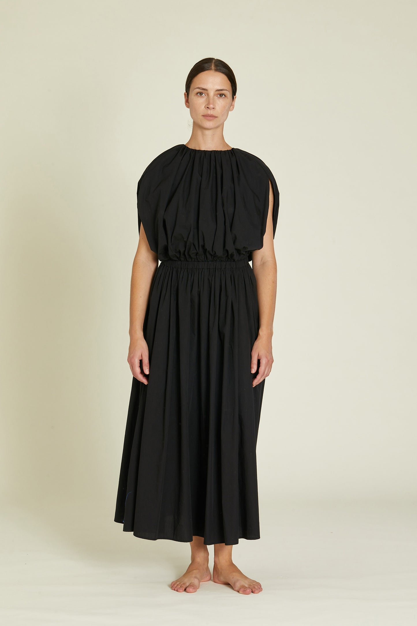 SHELL DRESS / BLACK / OCP-SHD10 (CONTRASTED STITCHES)
