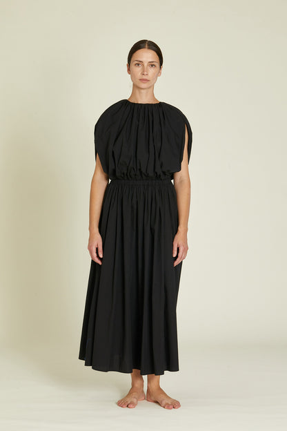 SHELL DRESS / BLACK / OCP-SHD10 (CONTRASTED STITCHES)