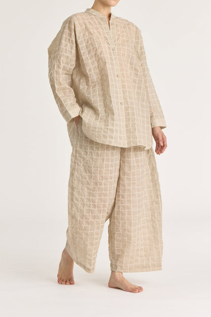 RIPPLE FINISH SHIRTS / BEIGE