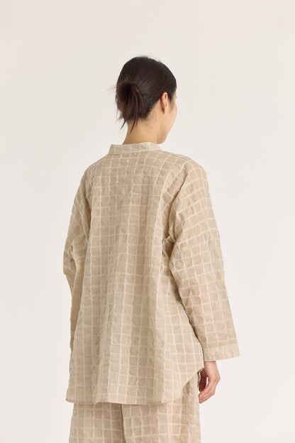 RIPPLE FINISH SHIRTS / BEIGE