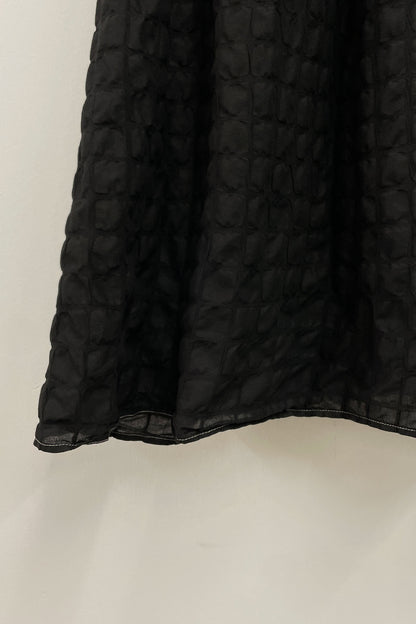 RIPPLE FINISH STRAP DRESS / BLACK / RC-STD17 (with contrasted stitches)