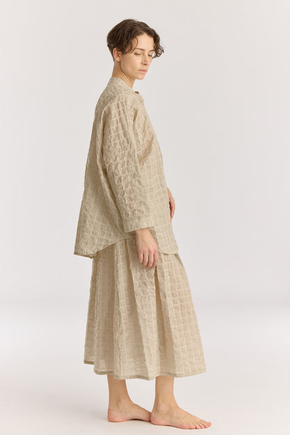 RIPPLE FINISH SHIRTS / BEIGE