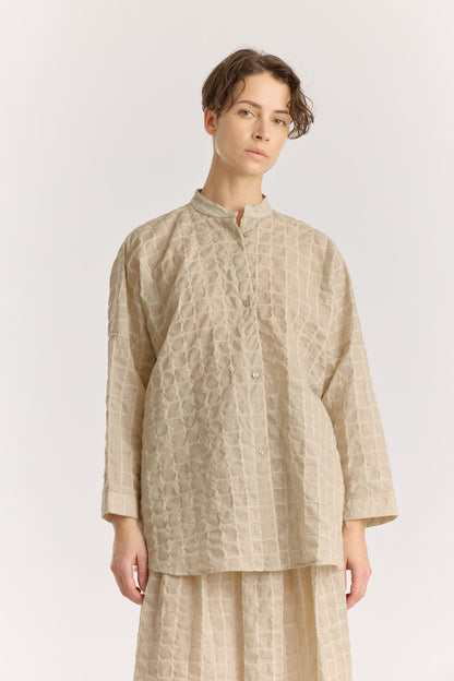 RIPPLE FINISH SHIRTS / BEIGE