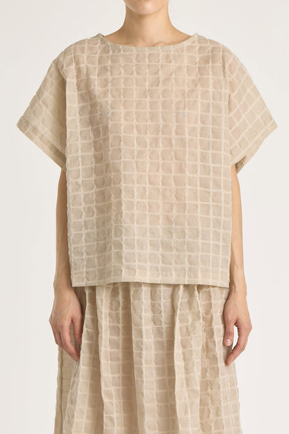 RIPPLE FINISH TOP / BEIGE / RC-BX20