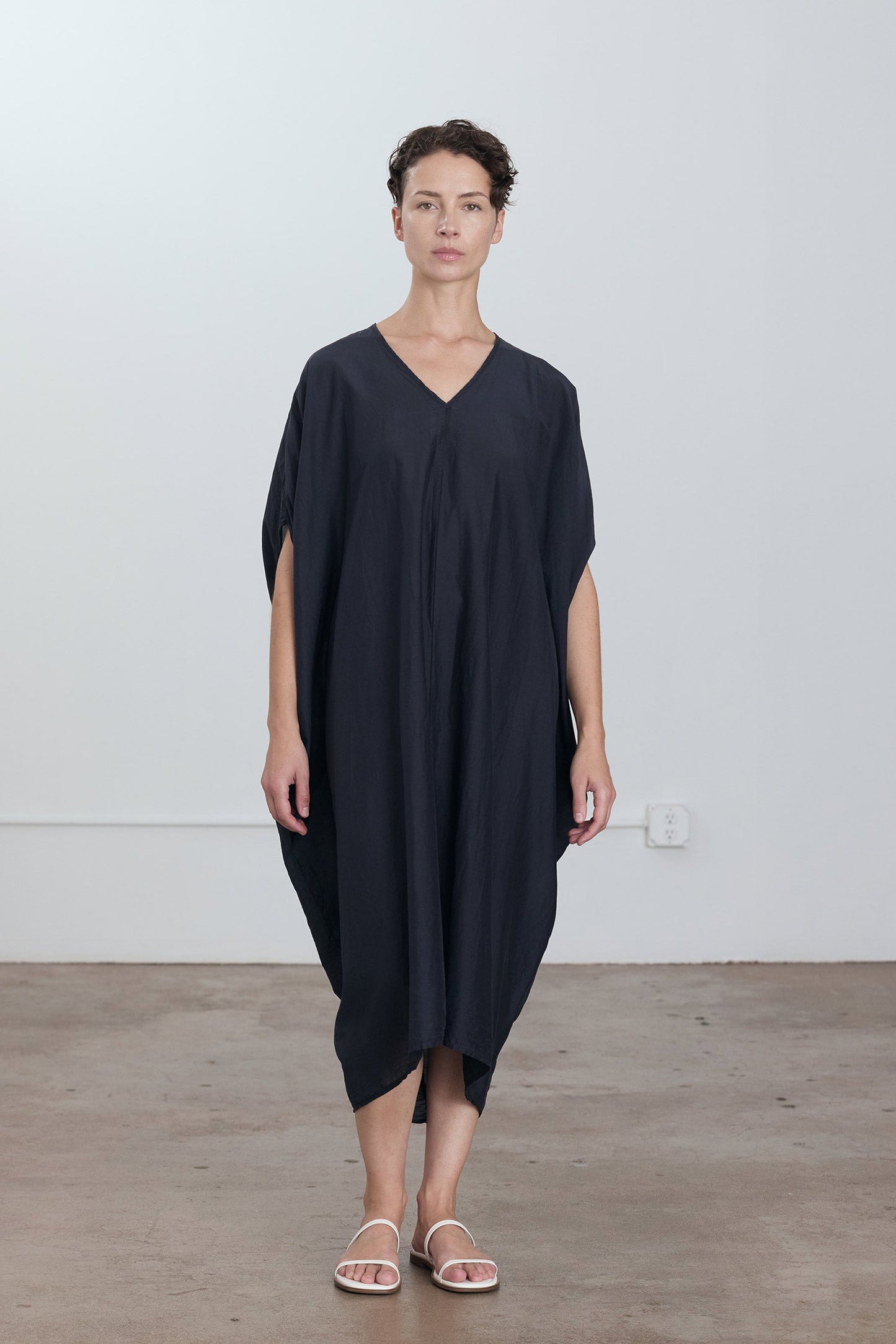 DRAPED DRESS / FADED BLACK